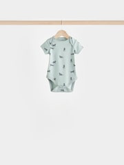 Teal Blue Baby 100% Cotton Bodysuits 7 Pack - Image 8 of 15