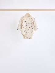 Blue Printed 5 Pack Long Sleeve Baby Bodysuits 5 Pack - Image 3 of 12