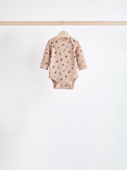 Blue Printed 5 Pack Long Sleeve Baby Bodysuits 5 Pack - Image 5 of 12
