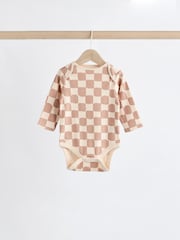 Mineral Checkerboard Baby Long Sleeve Bodysuits 3 Pack - Image 5 of 11