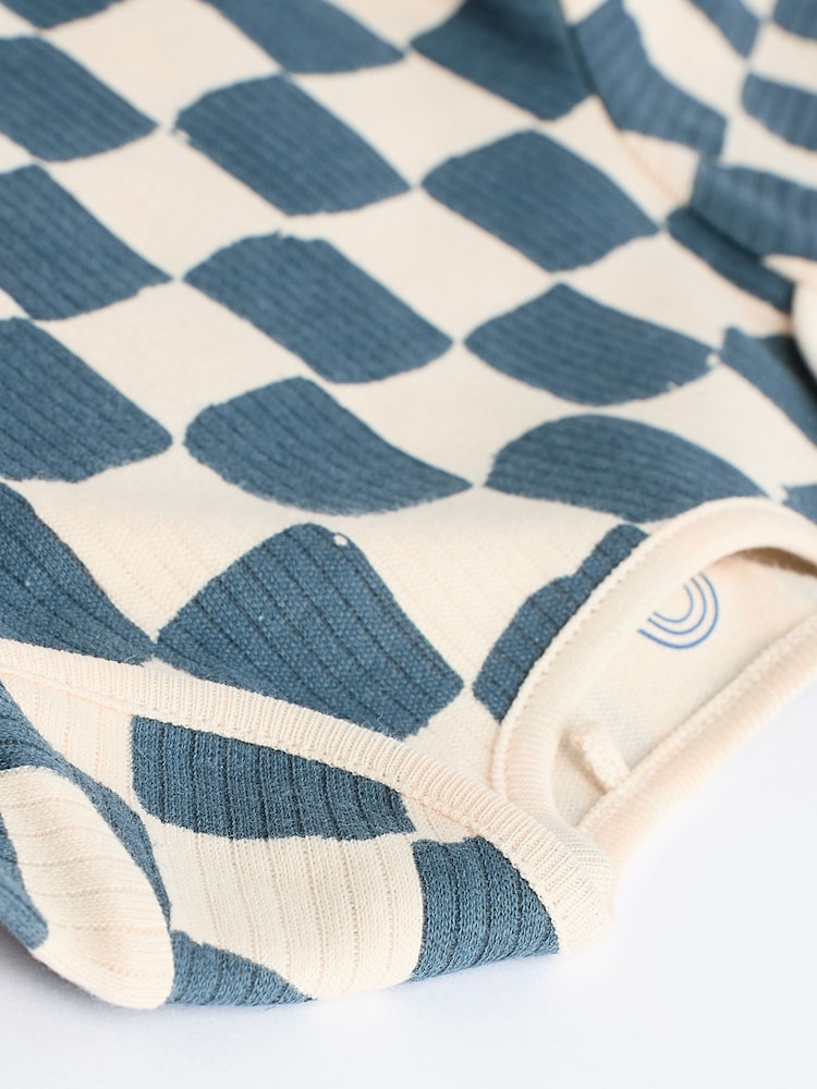 Mineral Checkerboard Baby Long Sleeve Bodysuits 3 Pack - Image 9 of 11