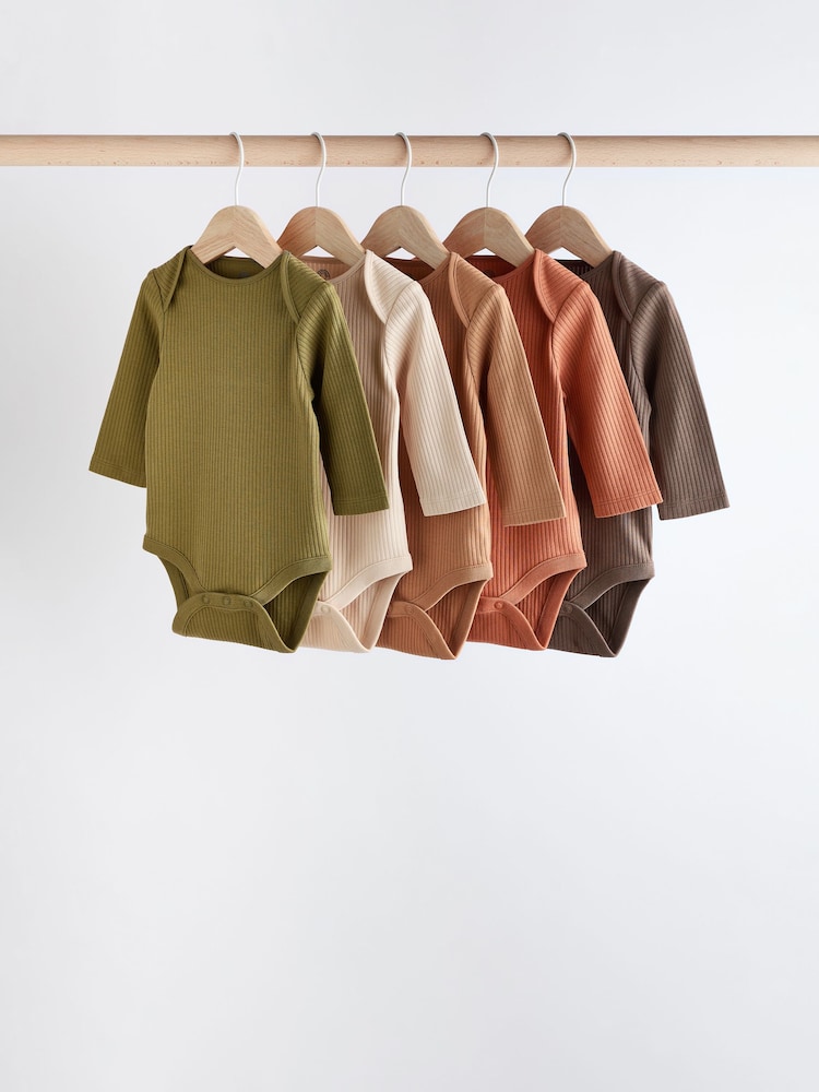 Gedeckte Neutraltöne - Langärmlige Baby-Bodys im 5er-Pack - Bild 1 von 12 Gedeckte Neutraltöne - Langärmlige Baby-Bodys im 5er-Pack - Bild 1 von 12