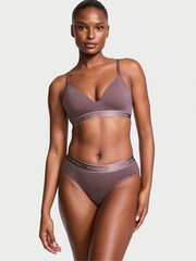 Victoria's Secret Cocoa Blush Purple Logo Band Non Wired Lightly Lined Bra - Image 3 of 4