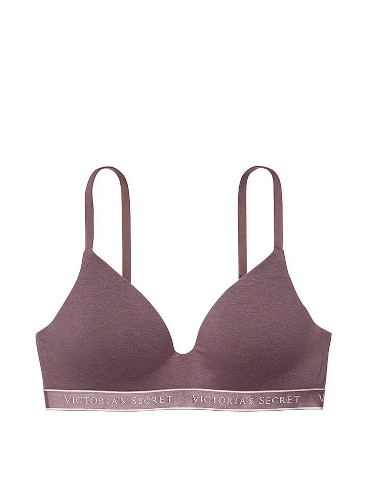 Victoria's Secret Cocoa Blush Purple Logo Band Non Wired Lightly Lined Bra - Image 4 of 4