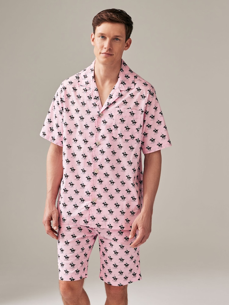 Polo Ralph Lauren All Over Pony Print Pyjama Shorts Set - Image 1 of 7