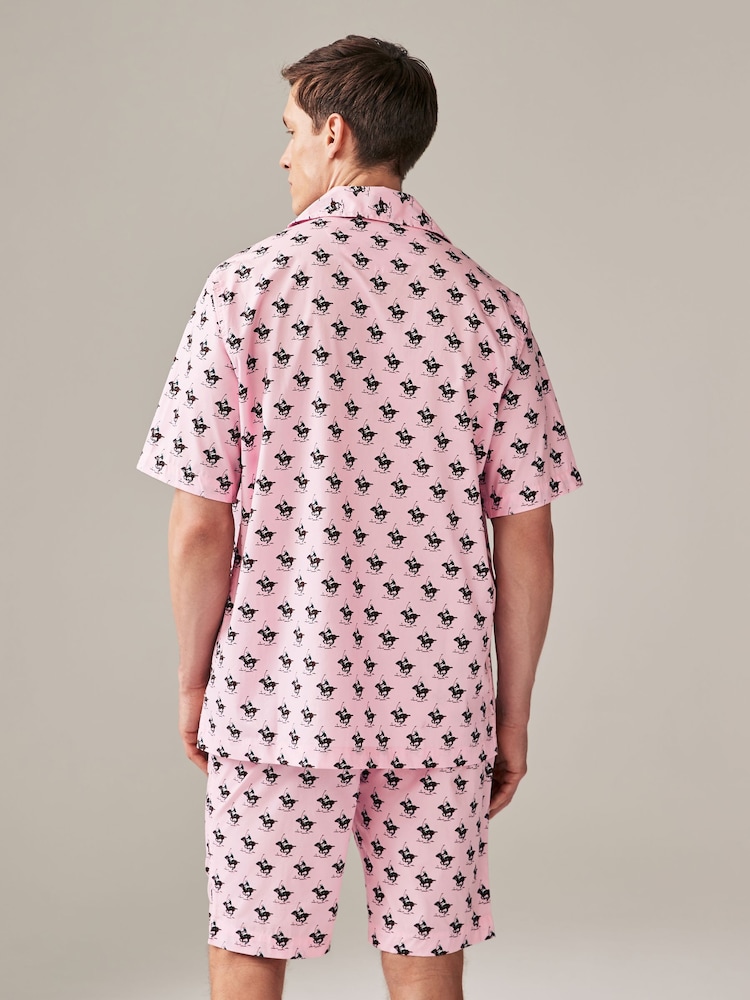 Polo Ralph Lauren All Over Pony Print Pyjama Shorts Set - Image 2 of 7