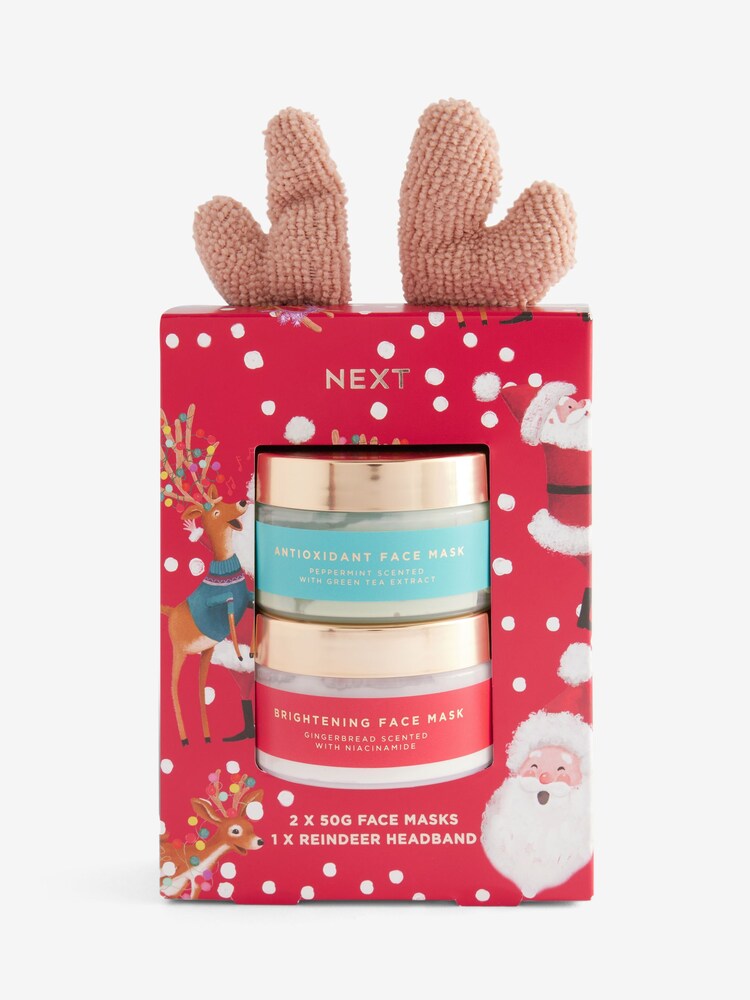Set of 2 Face Masks and Novelty Reindeer Headband Set - Image 3 of 3