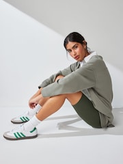 Khaki/Green Jersey Cycle Shorts - Image 3 of 7