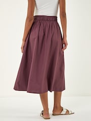 Roman Purple Cotton Poplin Midi Skirt - Image 2 of 4