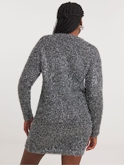 Simply Be Gunmetal Grey Tinsel Mini Jumper Dress - Image 2 of 4