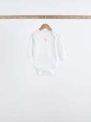 White Delicate Animal Print 5 Pack Long Sleeve Baby Bodysuits - Image 6 of 13