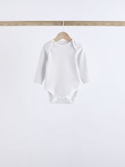 White Delicate Animal Print 5 Pack Long Sleeve Baby Bodysuits - Image 7 of 13