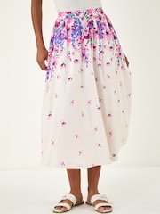 Roman Purple Floral A-Line Skirt - Image 1 of 4