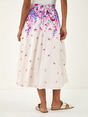 Roman Purple Floral A-Line Skirt - Image 2 of 4