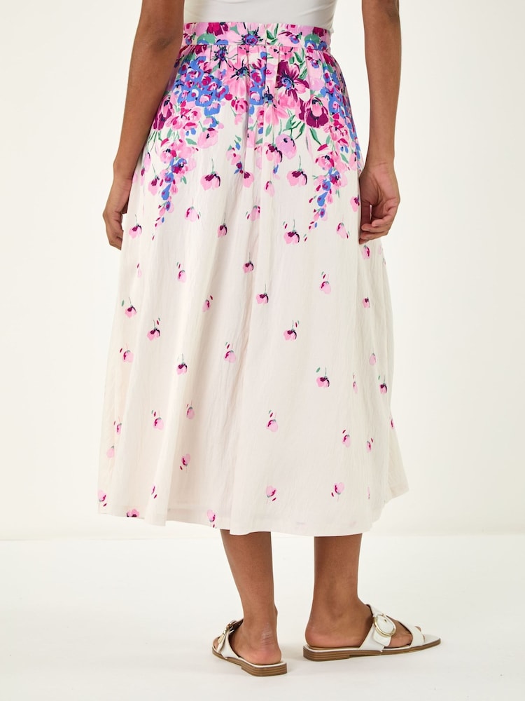 Roman Purple Floral A-Line Skirt - Image 2 of 4