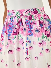 Roman Purple Floral A-Line Skirt - Image 3 of 4