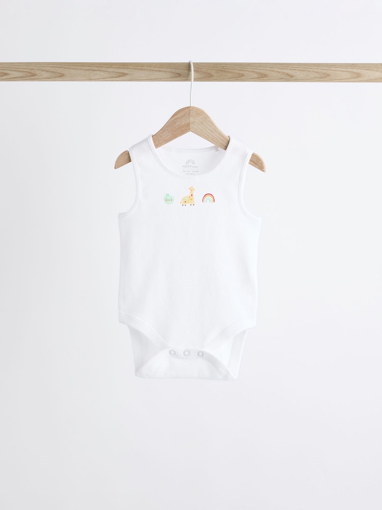 Blanc - Combinaisons pour bébés avec gilet 5 Pack - Image 4 of 12