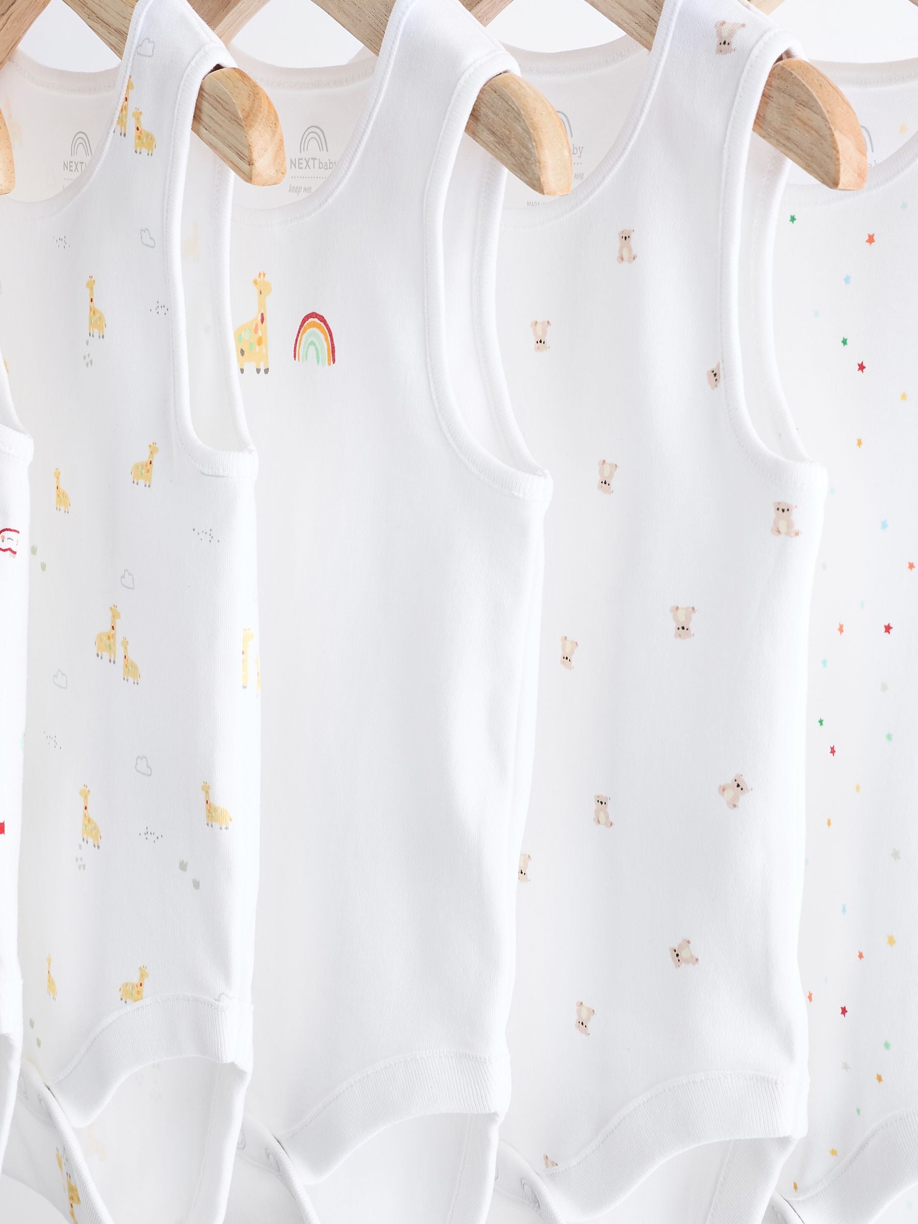 Buy White 100 Cotton Vest Baby Bodysuits 5 Pack from Next Bahrain