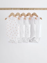 White Delicate Animal Baby Vest Bodysuits 5 Pack - Image 1 of 12