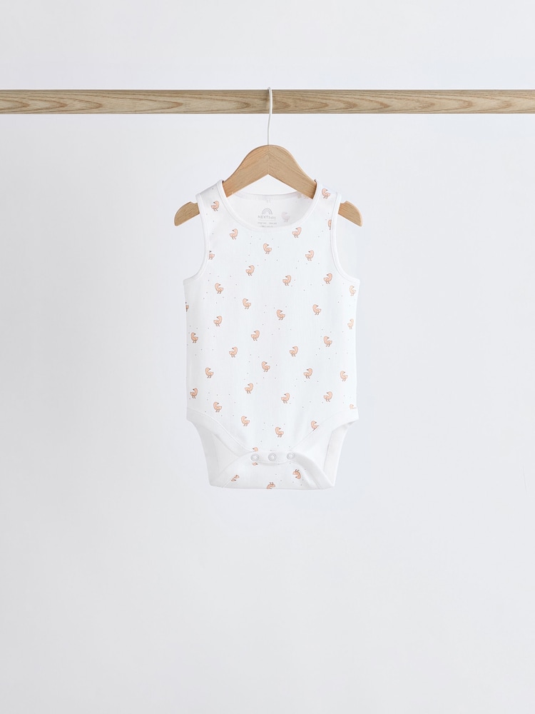 White Delicate Animal Baby Vest Bodysuits 5 Pack - Image 3 of 12