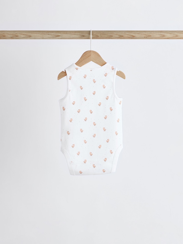 White Delicate Animal Baby Vest Bodysuits 5 Pack - Image 5 of 12