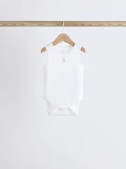 White Delicate Animal Baby Vest Bodysuits 5 Pack - Image 8 of 12