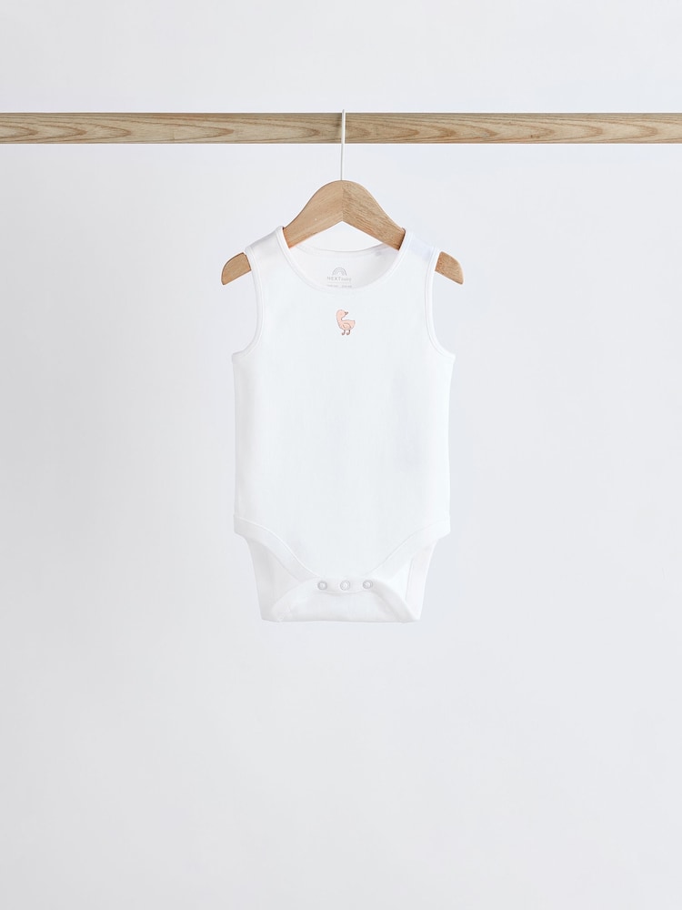 White Delicate Animal Baby Vest Bodysuits 5 Pack - Image 8 of 12