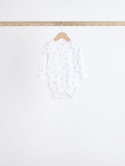White Delicate Animal Print 7 Pack Long Sleeve Baby Bodysuits - Image 2 of 15