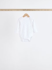 White Delicate Animal Print 7 Pack Long Sleeve Baby Bodysuits - Image 3 of 15