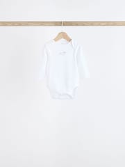 White Delicate Animal Print 7 Pack Long Sleeve Baby Bodysuits - Image 4 of 15