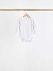 White Delicate Animal Print 7 Pack Long Sleeve Baby Bodysuits - Image 5 of 15