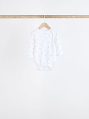 White Delicate Animal Print 7 Pack Long Sleeve Baby Bodysuits - Image 6 of 15