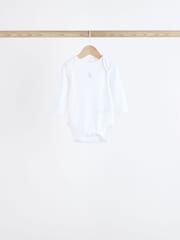 White Delicate Animal Print 7 Pack Long Sleeve Baby Bodysuits - Image 7 of 15