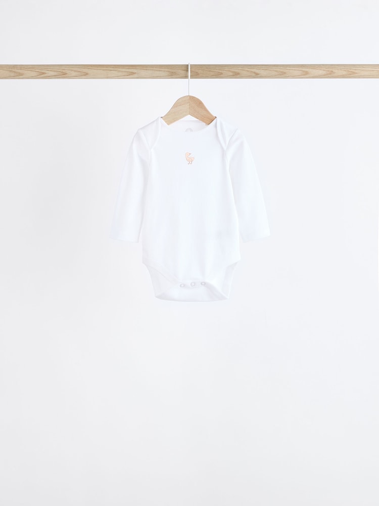 Blanc délicat Animal imprimé - Bodys à manches longues pour bébés - Image 7 of 15