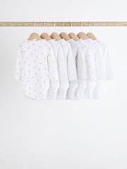 White Delicate Animal Print 7 Pack Long Sleeve Baby Bodysuits - Image 9 of 15