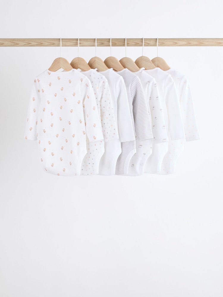 Blanc délicat Animal imprimé - Bodys à manches longues pour bébés - Image 9 of 15