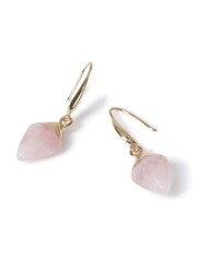 Aela Gold Tone Rose Quartz Drop Earrings - Image 3 of 3