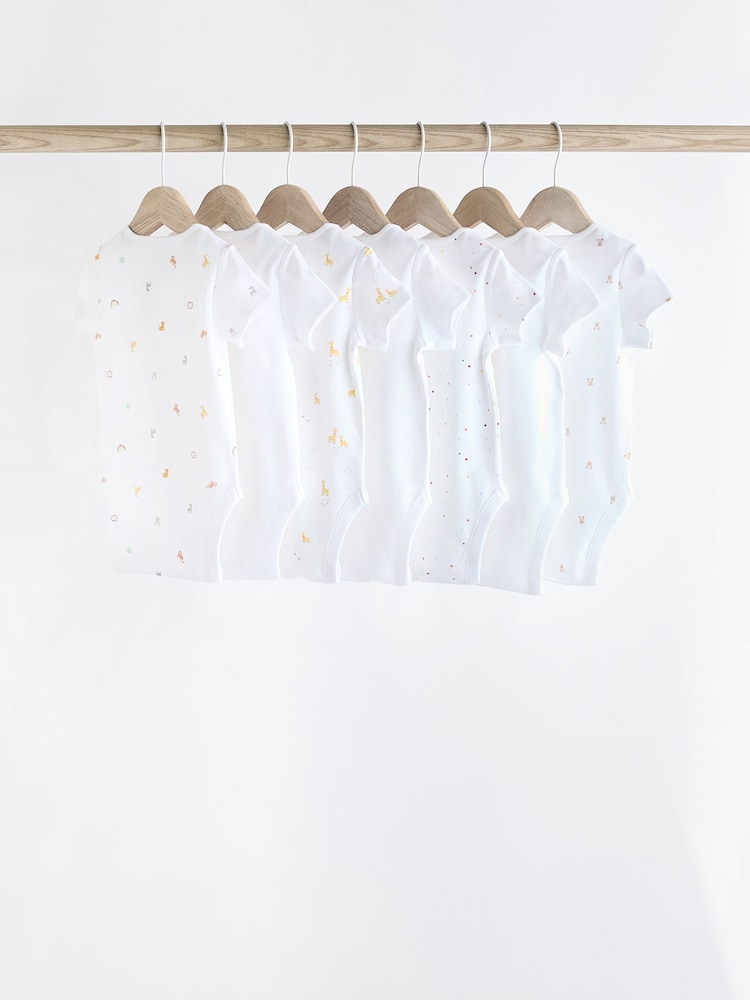 Bela - kratek rokav; s kratkimi rokavi Baby Bodysuits - Slika 2 iz 7 Bela - kratek rokav; s kratkimi rokavi Baby Bodysuits - Slika 2 iz 7