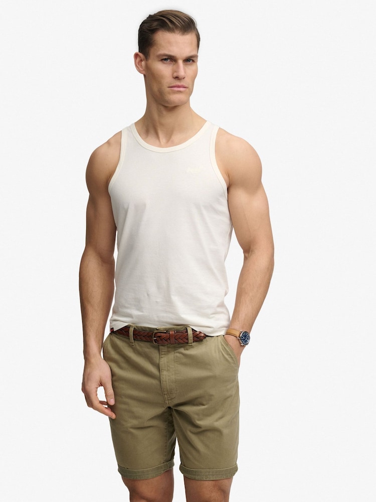 SUPERDRY White Unbrushed Essential Logo Vest - Image 1 of 4