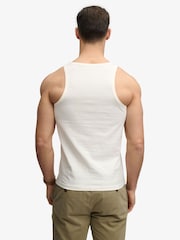 SUPERDRY White Unbrushed Essential Logo Vest - Image 2 of 4