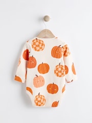 Pumpkin 100% Cotton Halloween Baby Bodysuit and Hat Set - Image 2 of 7