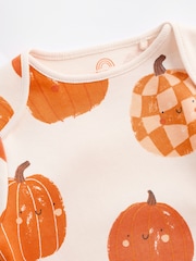 Pumpkin 100% Cotton Halloween Baby Bodysuit and Hat Set - Image 4 of 7