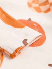 Pumpkin 100% Cotton Halloween Baby Bodysuit and Hat Set - Image 6 of 7