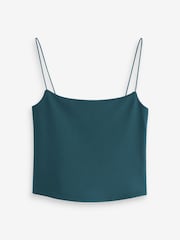 Teal Blue Thin Strap Slinky Cami Vest - Image 4 of 5