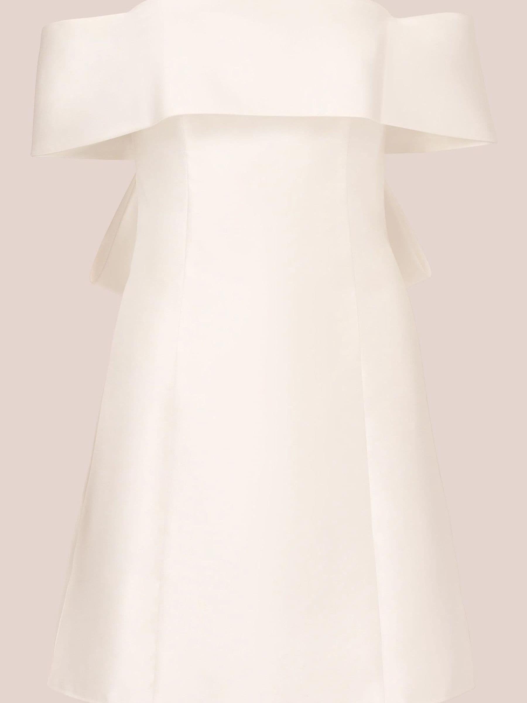 Buy Adrianna Papell Mikado Bow Short White Dress from Next