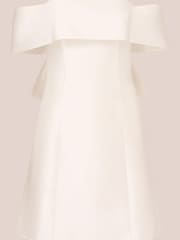 Adrianna Papell Mikado Bow Short White Dress - Image 6 of 7
