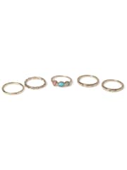 Aela Gold Tone Semi Precious Ring 3 Pack - Image 2 of 3