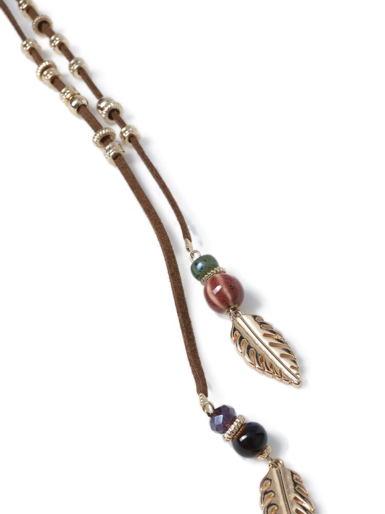 Aela Gold Tone Leaf Boloro Necklace - Image 2 of 3