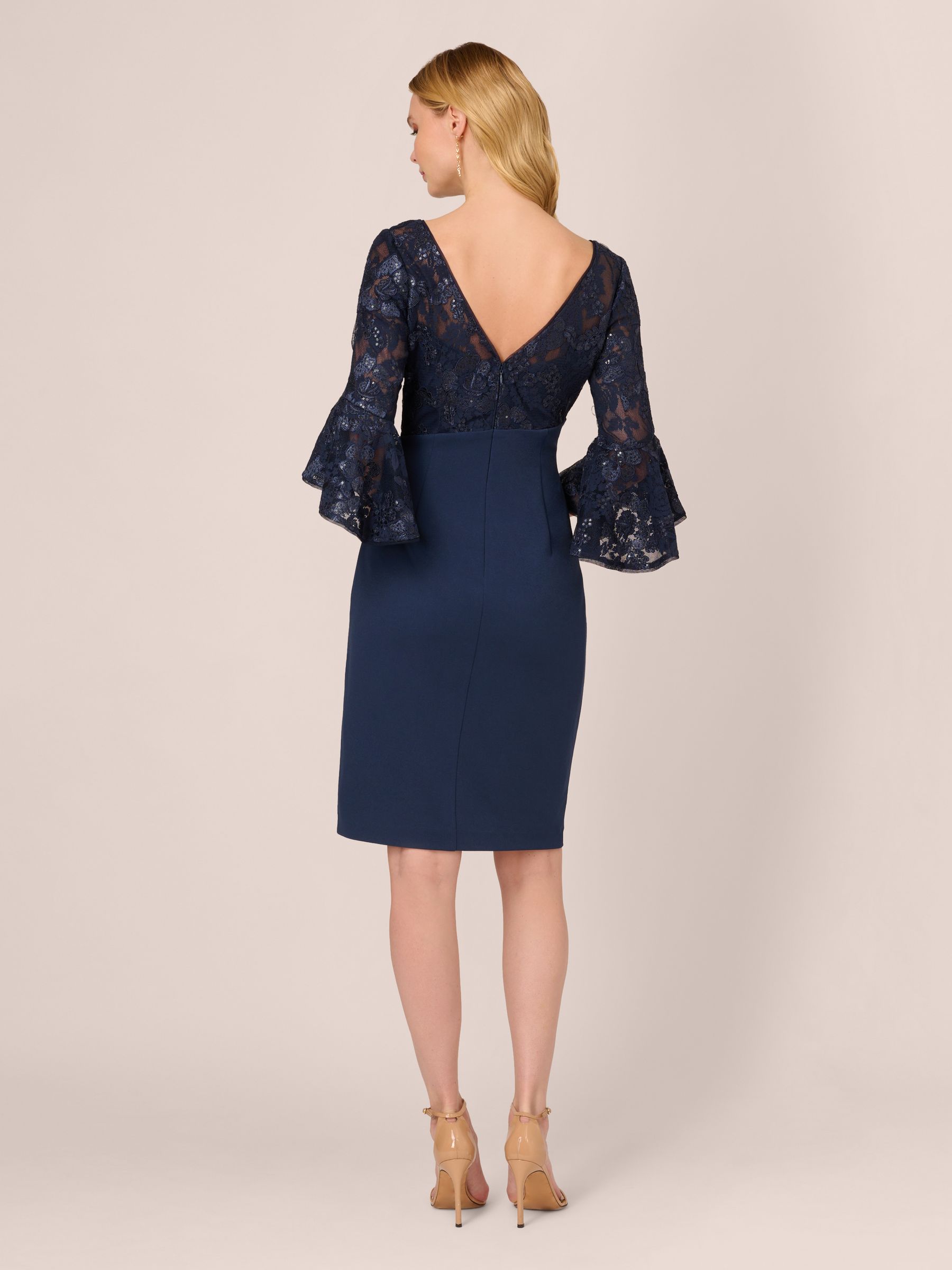 Navy floral lace dress top