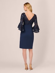 Adrianna Papell Blue Floral Lace Combo Dress - Image 2 of 7